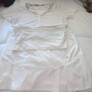 Brand new Adidas white skirt set